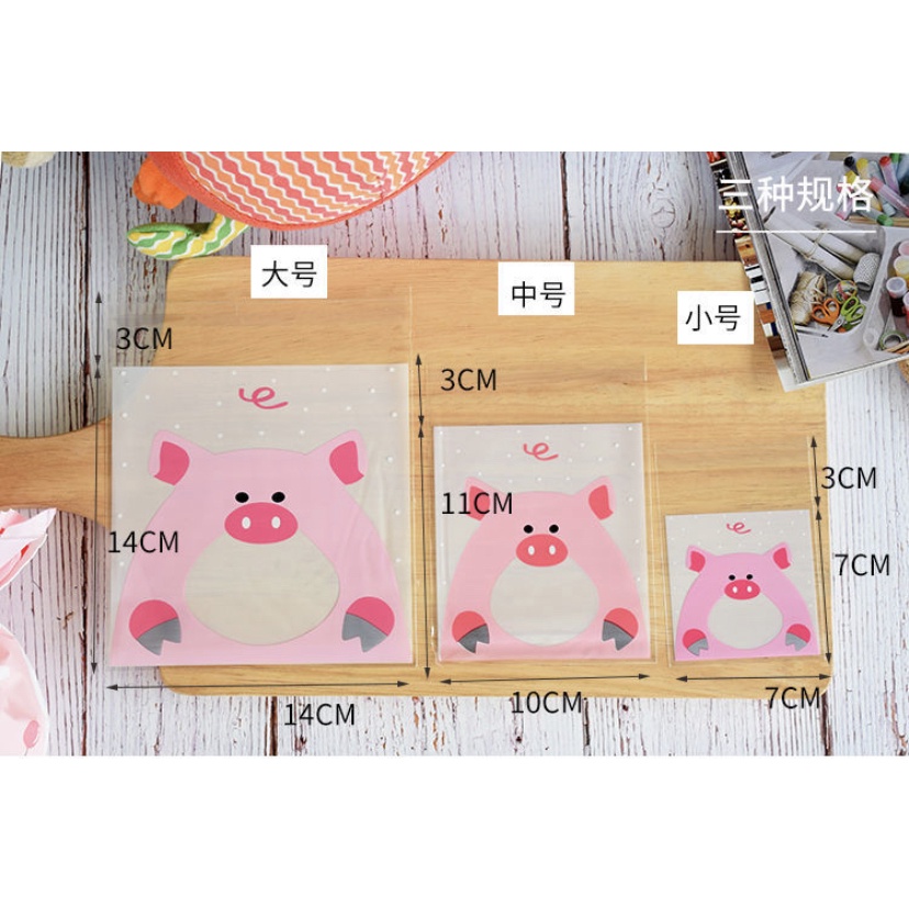 10pcs OPP 10 x 10cm kemasan untuk kue kering, kue, ikat rambut OPP10 tema kartun animal zoo lucu