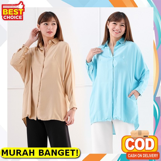 Kemeja Wanita Terbaru 2021 Kekinian Arena - Kemeja Wanita Katun Kancing Depan