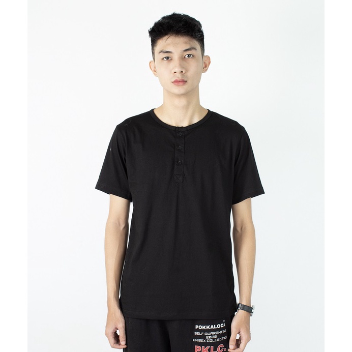 HIPNOP Kaos Kancing Pria Polos Katun  Lengan Pendek Premium Variasi kancing