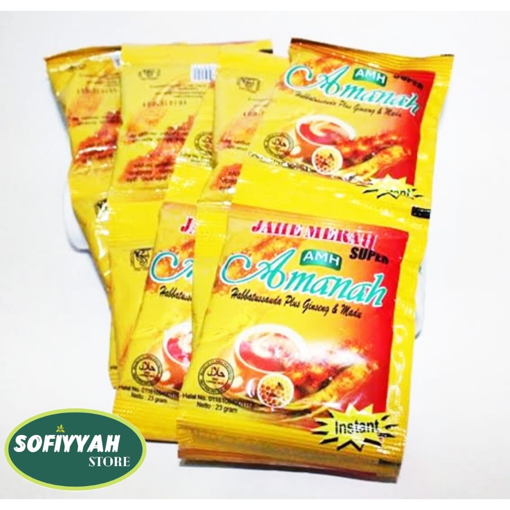 

Jahe Merah Amanah / AMH 1 Renceng Isi 10 Sachet