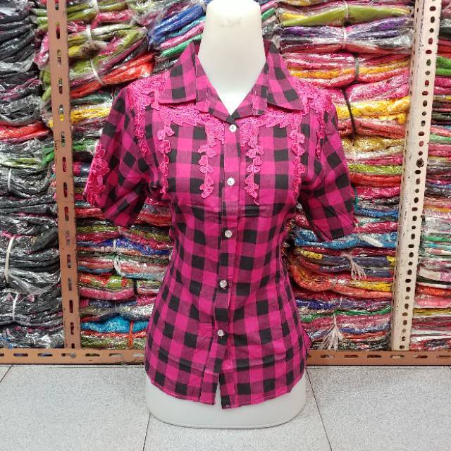 Kemeja brokat bangkok V899