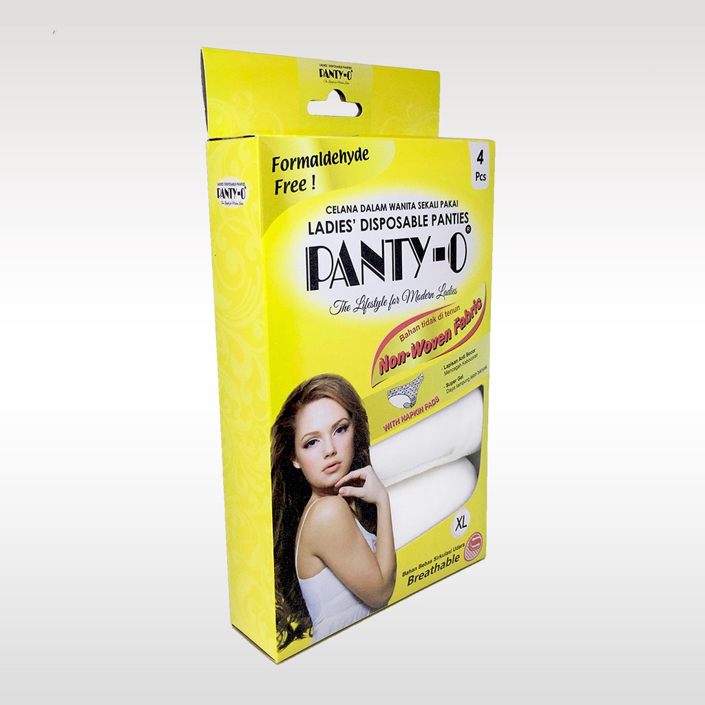 

Panty-O / Celana Dalam Sekali Pakai Wanita / Disposable Panties / Napkins PUTIH - 4Pcs