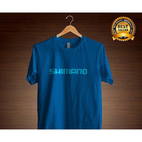 TSHIRT KAOS BAJU SHIMANO BIRU - KAOS TUKANG MANCING SHIMANO - KAOS DISTRO