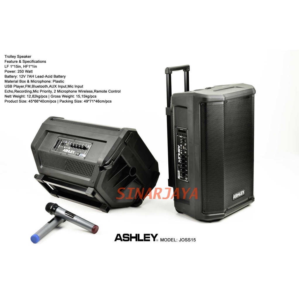Portable Wireless Speaker Ashley Joss 15 15in ORIGINAL Ashley Joss15