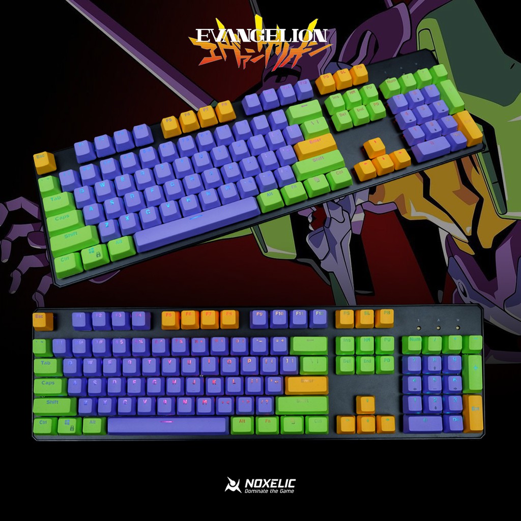 Noxelic Keycaps PBT Evangelion Unit-01 - Double Shot 104 Keyset Custom