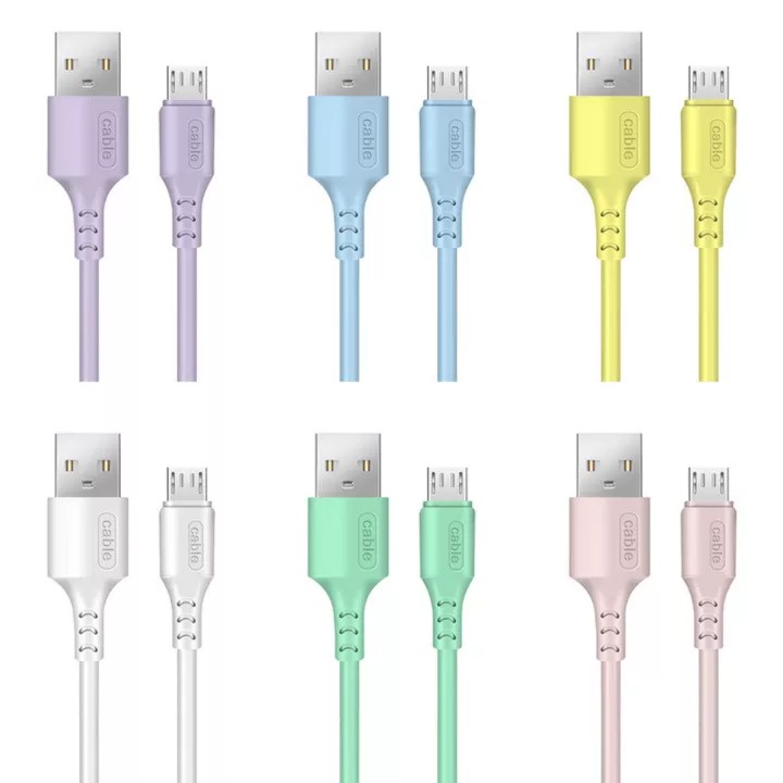 KABEL DATA MACARON MICRO USB / TYPE C FAST CHARGING - MICRO USB