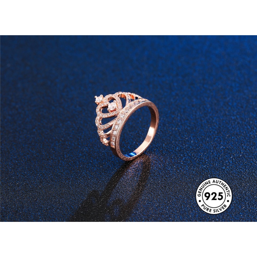 Cincin Bentuk Mahkota Bahan S925 Silver