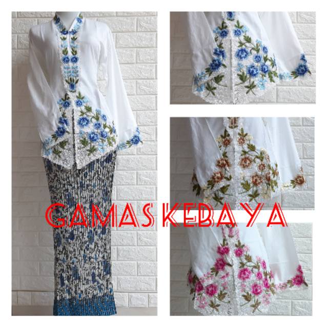 KEBAYA ENCIM/ KEBAYA ENCIM BORDIR WARNA/KEBAYA MODERN/KEBAYA JUMBO/KEBAYA TERBARU 2020 + ROK PLISKET