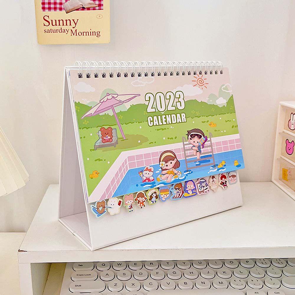 Mxbeauty 2023kalender Perlengkapan Kantor Siswa Sekolah Rumah Kartun Alat Tulis Jadwal Organizer Desktop Stationery