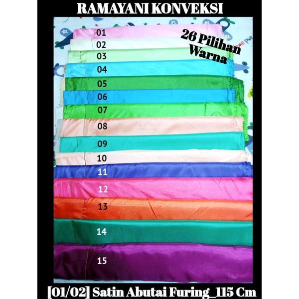 [ 01 / 02 ] Kain Satin Abutai Furing Tas/Dompet/Kain dekorasi