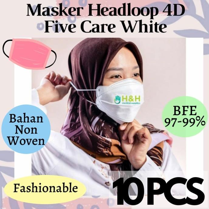 Masker Five care 4D Headloop / Masker Jilbab Five Care 4D