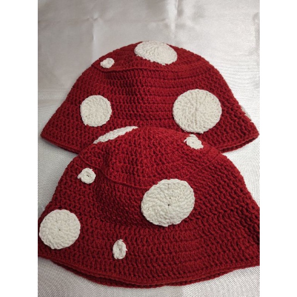 Bucket hat, Mushie bucket hat, Mushroom bucket hat rajut, cottagecore aesthetic bucket hat