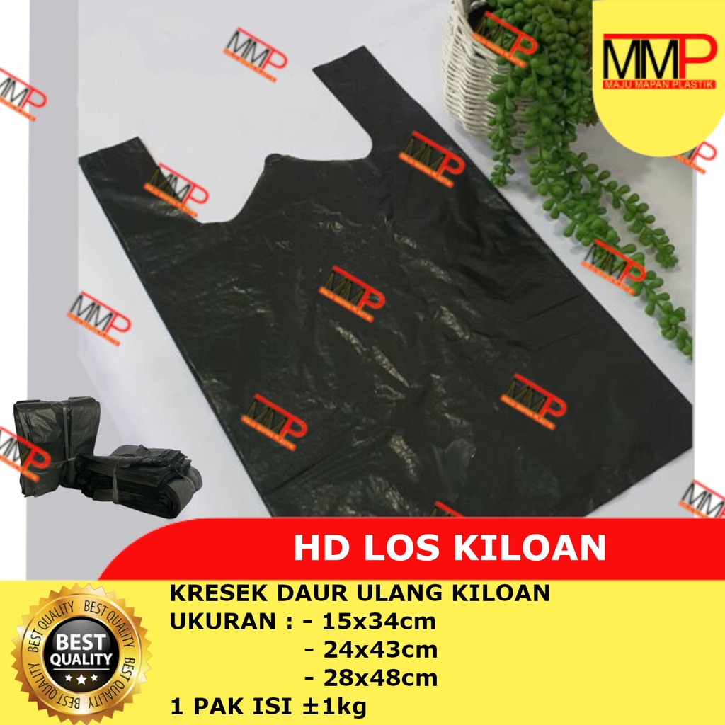 Kantong Kresek Hitam Kiloan / HD Los kiloan / Kresek Recycle hitam 1kg