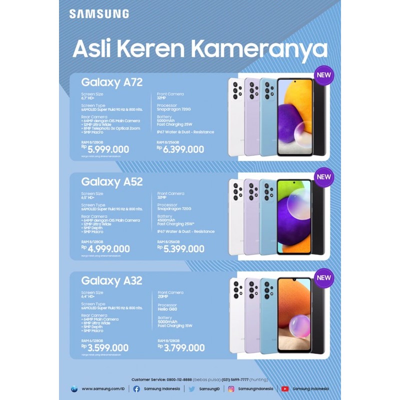 SAMSUNG Galaxy A32 4G RAM 6GB 128GB - VIOLET - BLUE - BLACK - WHITE - 64MP - HELIO G80 - 5000mAh - GRS RESMI SEIN-3