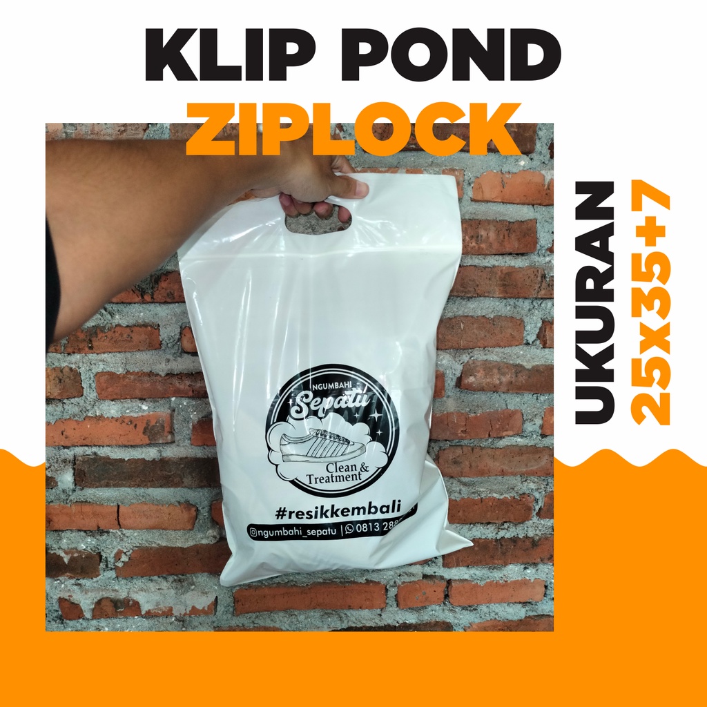 

Sablon Plastik Pe Klip Pond Ukuran 25x35+7 50 Micron Ziplock Plong