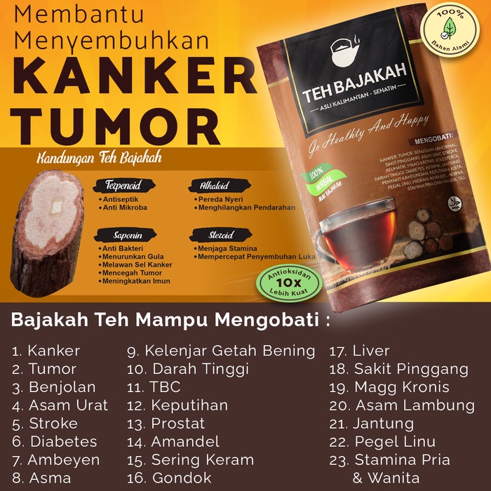 

ASLI ORIGINAL TEH BAJAKAH KALIMANTAN 100% TEH CELUP AKAR BAJAKAH SEHATIN I TEH KAYU BAJAKAH QAHIRA I I MENGOBATI KANKER DAN TUMOR SUDAH BPOM HALAL