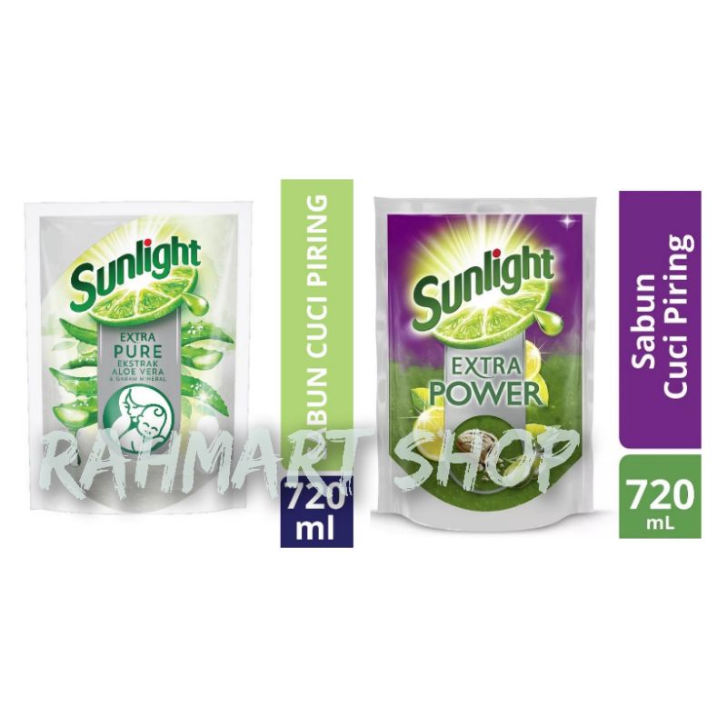 Sunlight Sabun Cuci Piring Extra Pure 720 Ml / Sunlight Extra Power 720ml / 680ml - Sabun Cuci Piring Cair, Pencuci Piring