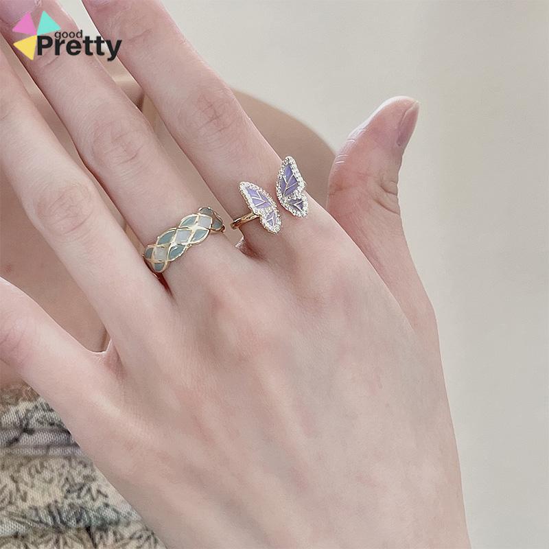 Cincin Kupu-kupu Wanita Desain Niche Cincin Unik Mutiara kelas atas - PD