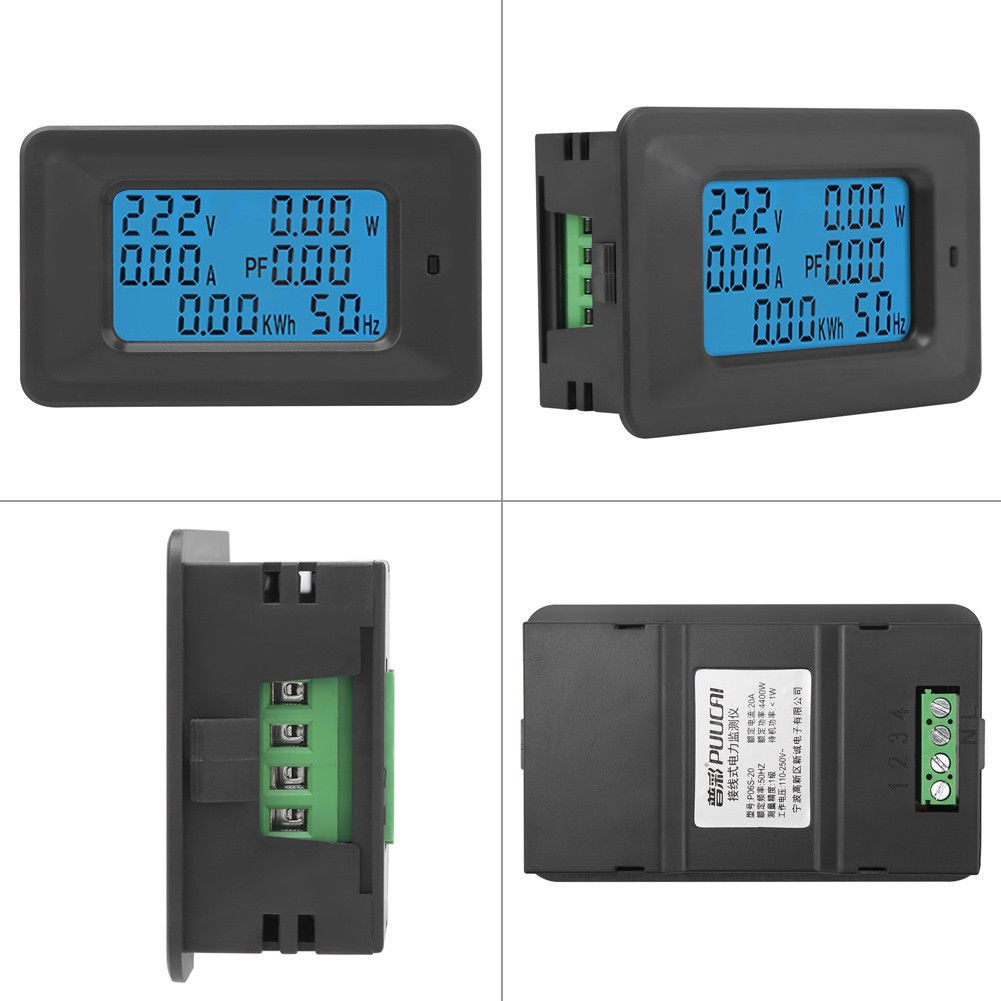 Voltmeter Ammeter 6 in 1 Volt - Ampere - Watt - Cos-phi