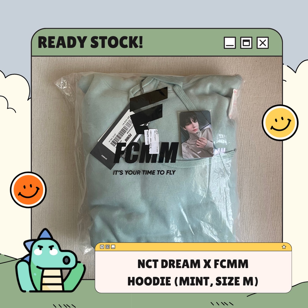 [READY STOCK] NCT Dream x FCMM - Hoodie Mint size M + Photocard Sealed