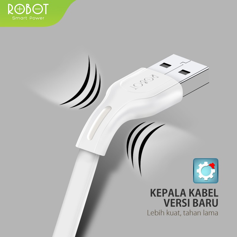 ROBOT CABLE DATA QUICK CHARGING 100CM KABEL DATA MICRO - RDM  /TYPE C - RDC / IPHONE - RDL