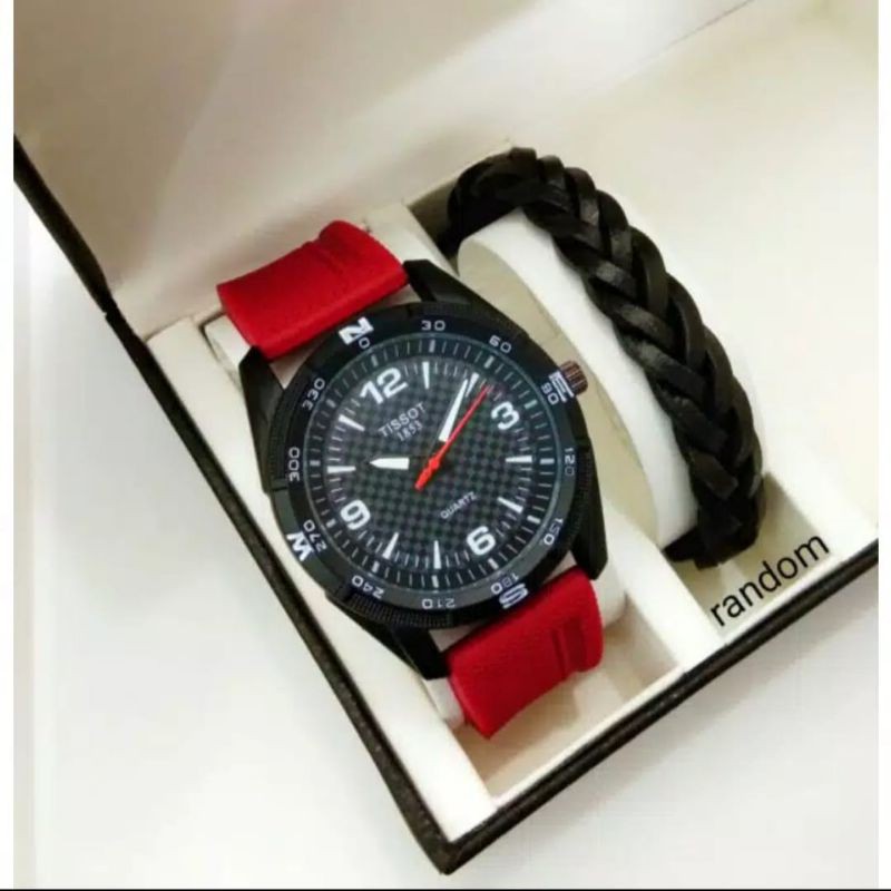 jam tangan terbaru TlSSOT rubber free gelang d.4,5cm. 80rb