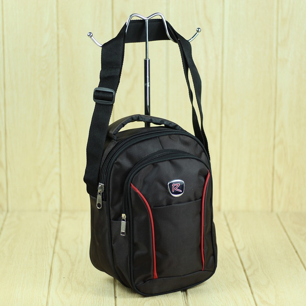 Sling Bag Polo R Coklat Tas Selempang Pria Bahan Polyester Berkualitas