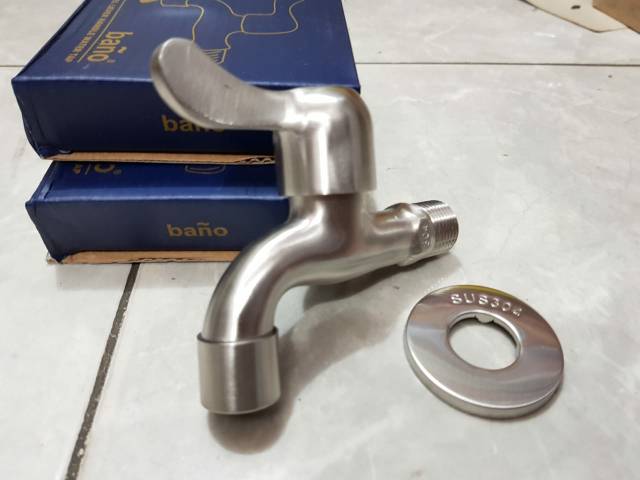 KRAN TEMBOK BANO STAINLESS SUS304 PROMO