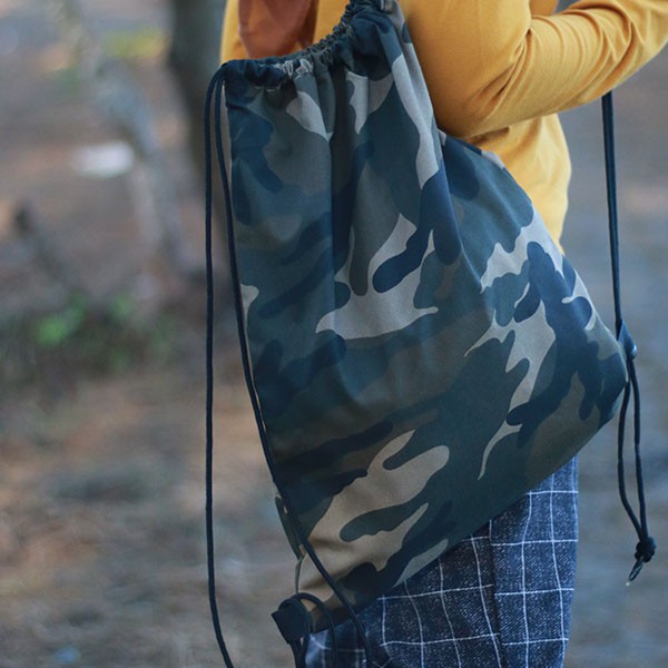 Tas Serut String Bag Tas Punggung Backpack Pria Wanita SPNB Kanvas ARMY TENTARA