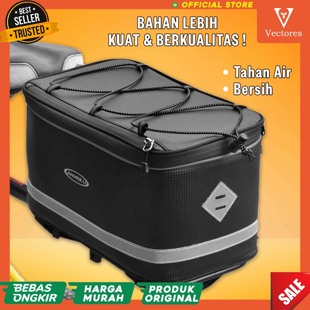 [ORIGINAL] Tas Box Jok Sepeda Bicycle Rear Carrier Bag Waterproof Anti Air Travel Terbaru Murah 8L