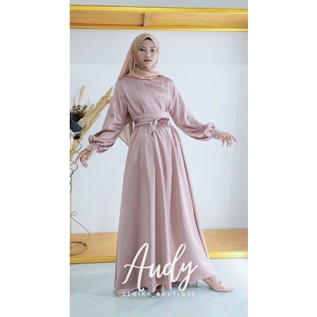 AUDY DRESS draperi berpayet / baju pesta kondangan / lamaran couple / gaun wisuda