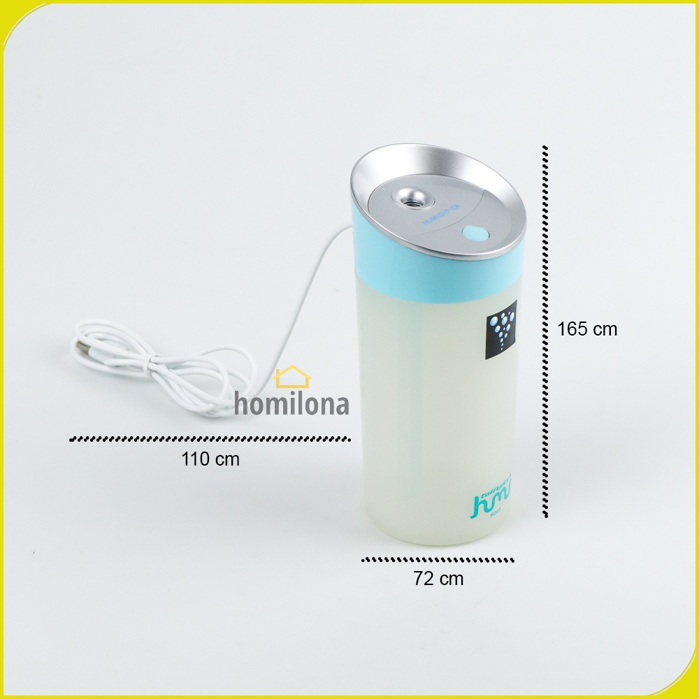 USB Air Humidifier Aromatherapy Oil Diffuser Gelas 300ml Mobil Car Taffware HUMI Small O H207 Blue