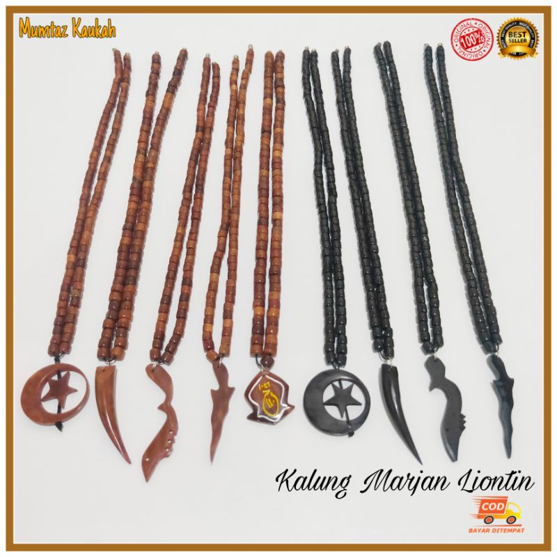 Kalung kokka kaokah Marjan liontin coklat hitam original koka kaukah kayu kauka kaoka kokah