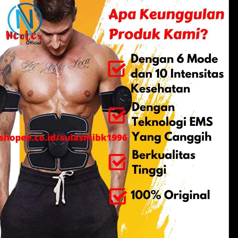 Alat Pembentuk Otot Six Pack Muscle Stimulator Trainer Perlengkapan Gym Abdominal Stimulator