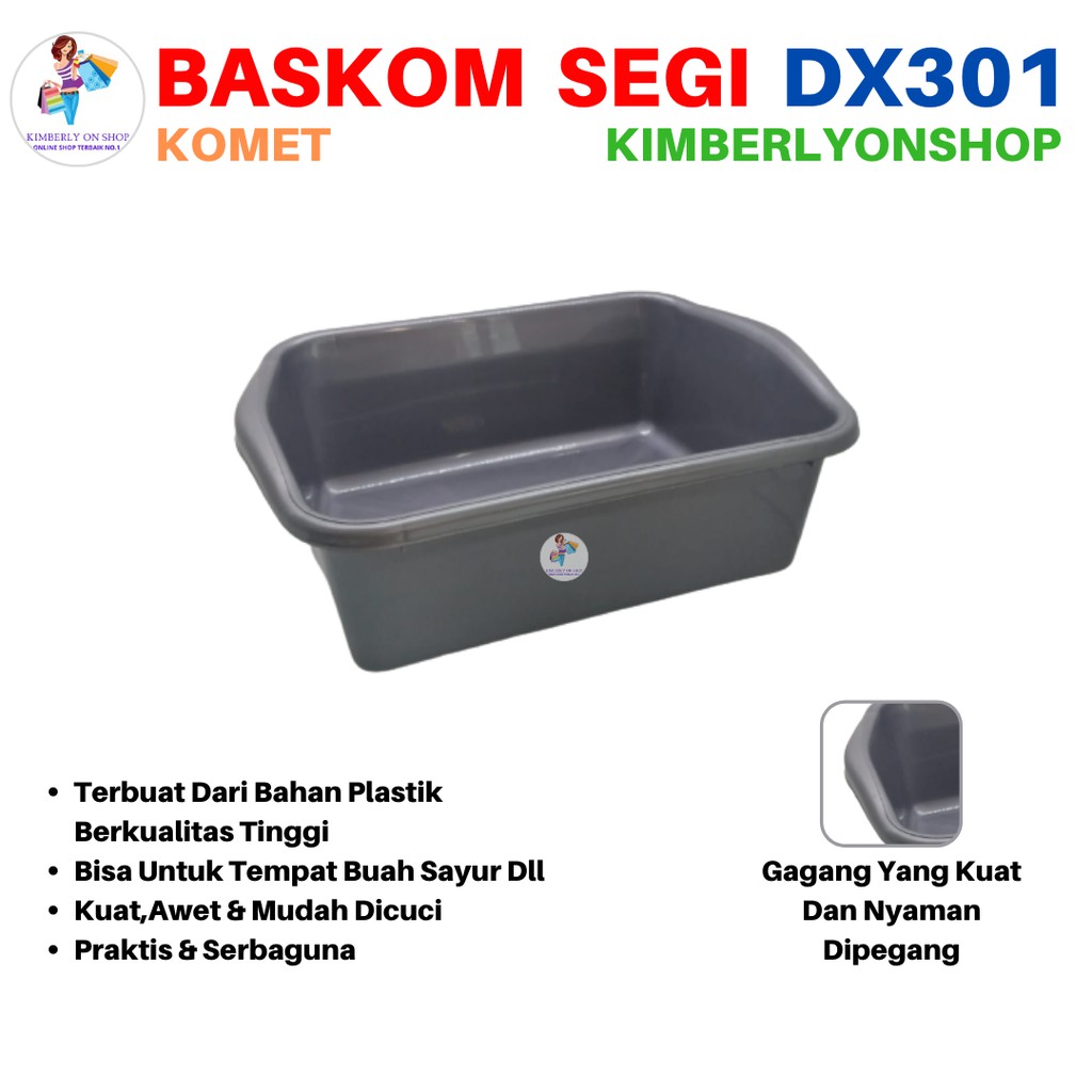 Baskom Kotak Plastik Komet 301 Platinum