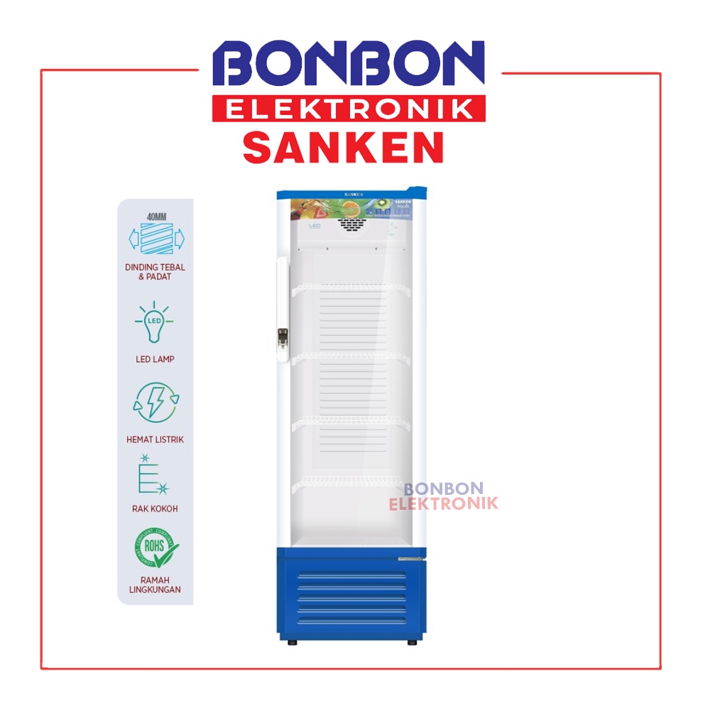 Sanken Showcase Display Cooler 270L SRS-275BL / SRS 725 BL