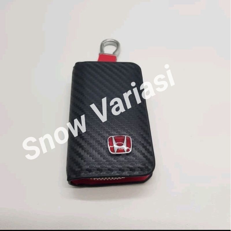 Dompet STNK Gantungan Kunci Mobil Honda Key Chain Carbon