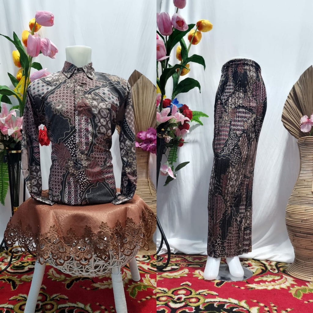 Gallery kebaya - Couple kemeja panjang mix rok plisket terbaru volume 2