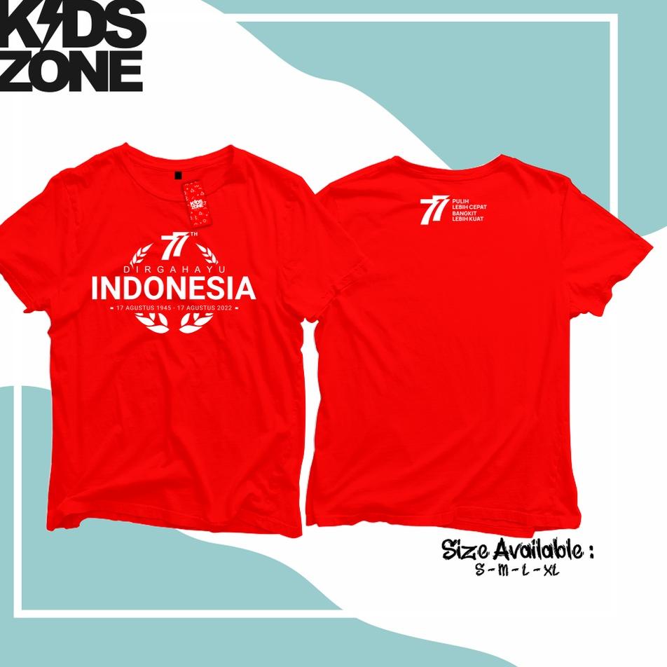 Kaos / Baju Anak HUT RI KE 77 DIRGAHAYU INDONESIA / Kaos Baju Anak Distro HUT RI KE 77 PULIH LEBIH C