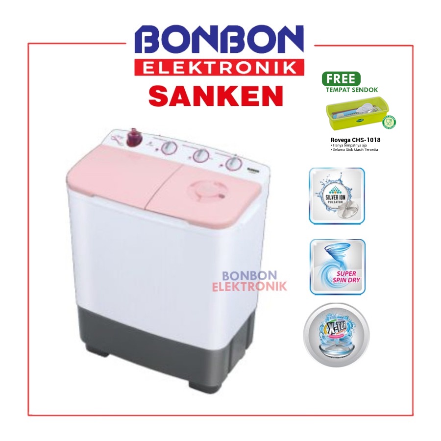 Sanken Mesin Cuci 2 Tabung 7KG TW 8663 FPK / TW8663FPK X-TOR TECH