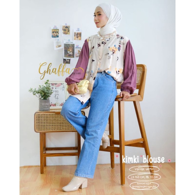 KIMKI BLOUSE BY GHAFFA THE LABEL (BLOUSE MOTIF) Blouse muslimah modern rekomended