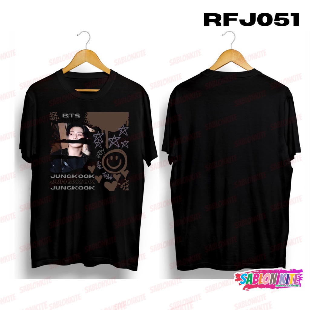 MURAH!!! KAOS KPOP JUNGKOOK SMILEY PAINT RFJ051 COMBED 30S