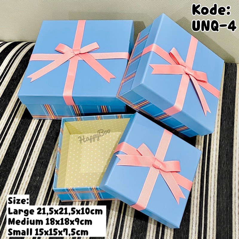 kotak kado gift box kado hampers unq4 set 3 susun / satuan large medium small kecil sedang besar