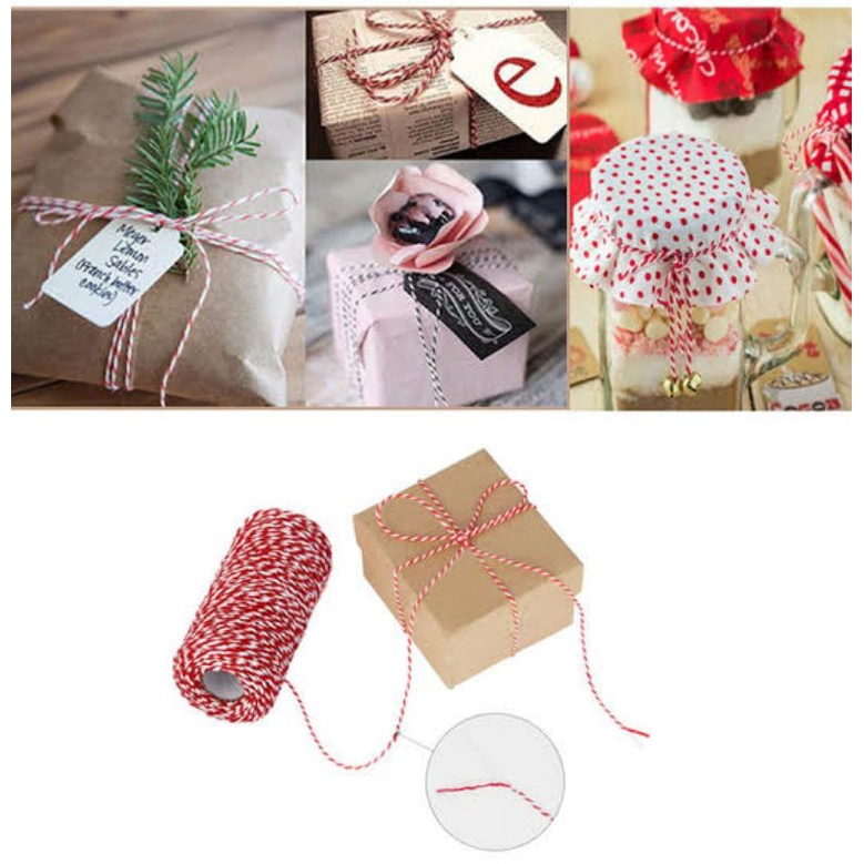 

Tali rami bahan katun/Tali twine baker/Tali Cotton Hias warna untuk Dekorasi box hang tag barang Craft/Benang ikat katun/Tali hangtag/Tali craft