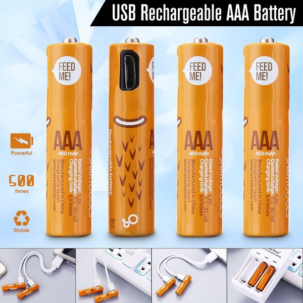 SMARTOOOLS BATTERY MICRO USB RECHARGEABLE AAA FAST CHARGING