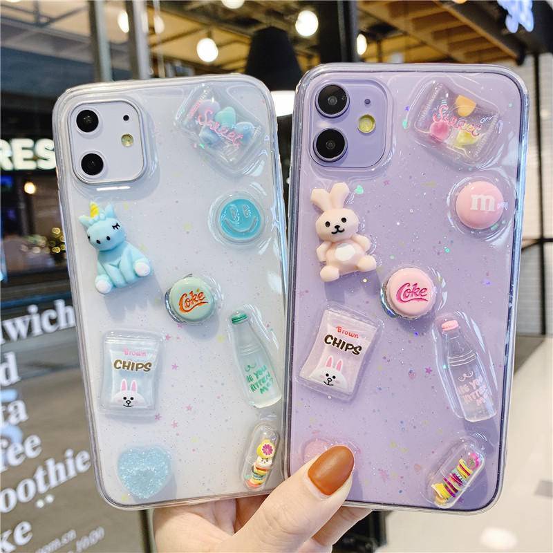 Soft Case Bahan TPU Motif Kartun Unicorn 3D Untuk iPhone 13 12 11 Pro MAX Mini X XS MAX XR SE 2022 2020 7 8 Plus