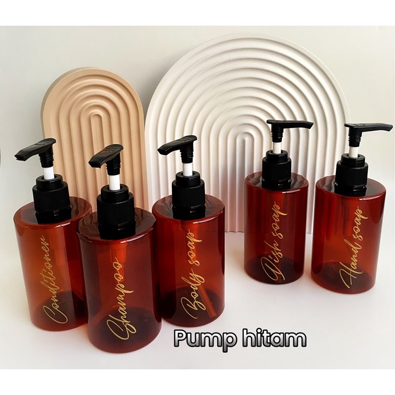 botol coklat Exclusive 250ml . aesthetic bottle minimalist refill organizer tempat sabun cair pump estetik