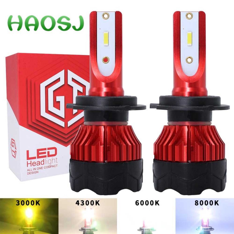 HAOSJ Lampu Mobil LED ZES 12000LM 55W 6000K H4 12V 2PCS