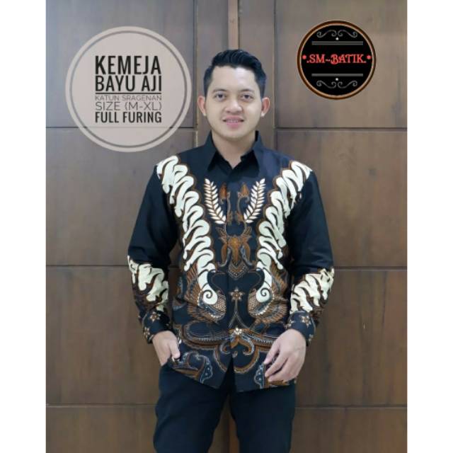 BAYU AJI Kemeja Batik Pria Katun Sragenan Full Furing