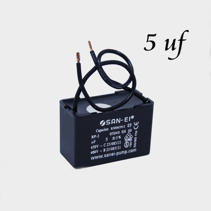 5 uf /450 V SAN-EI CAPACITOR KOTAK / CAPASITOR PETAK / KAPASITOR POMPA